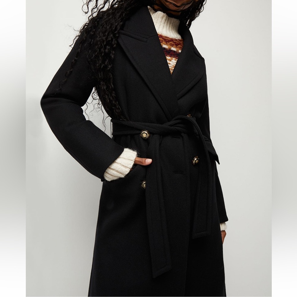 Veronica Beard Frattini Dickey Removable Tie Belt Wool Blended Coat,Black, S,NWT - Picture 5 of 8